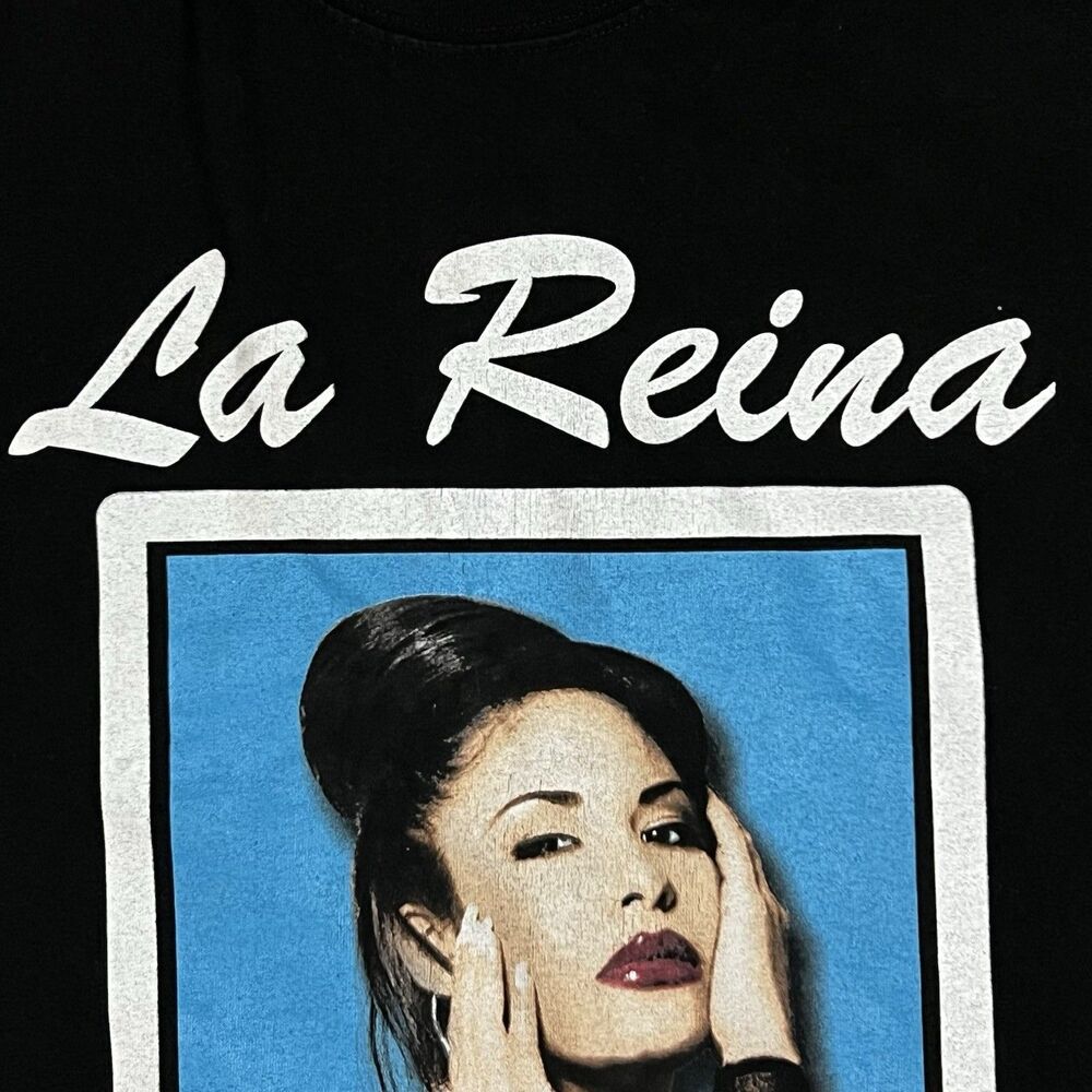 VTG Selena Quintanilla La Reina The Queen Portrait Rap Tejano T Shirt Sz Large - Picture 9 of 9
